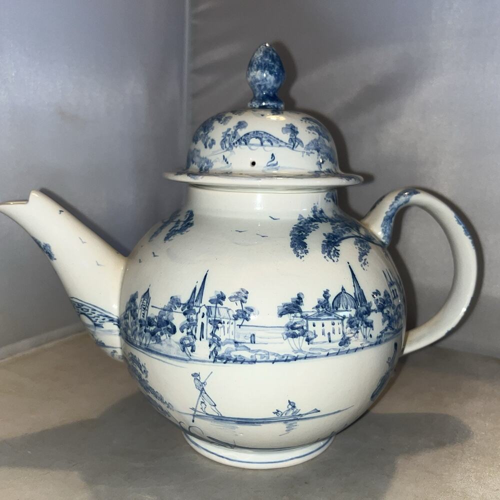 English Garden Collection Isis Ceramics Blue + White Teapot by Deborah Sears - Picture 2 of 6